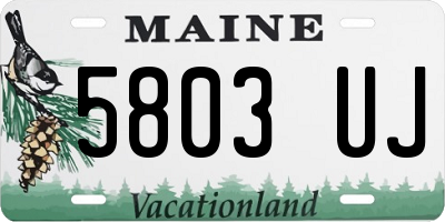 ME license plate 5803UJ