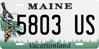 ME license plate 5803US