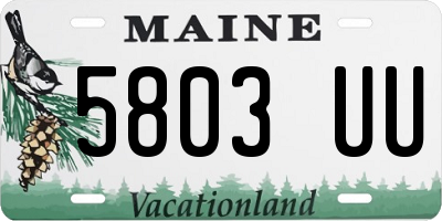 ME license plate 5803UU