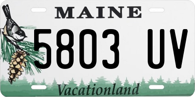 ME license plate 5803UV