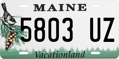 ME license plate 5803UZ