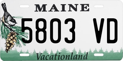 ME license plate 5803VD