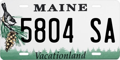 ME license plate 5804SA