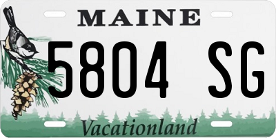 ME license plate 5804SG