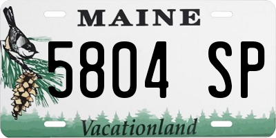 ME license plate 5804SP