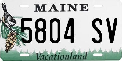 ME license plate 5804SV