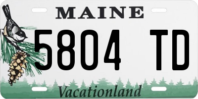 ME license plate 5804TD