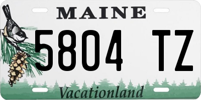 ME license plate 5804TZ