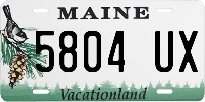 ME license plate 5804UX