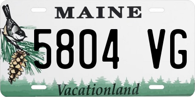 ME license plate 5804VG