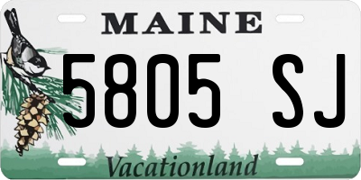 ME license plate 5805SJ