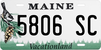 ME license plate 5806SC