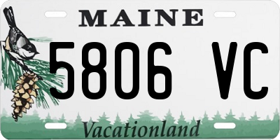 ME license plate 5806VC