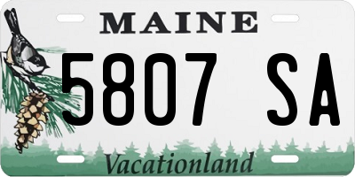 ME license plate 5807SA