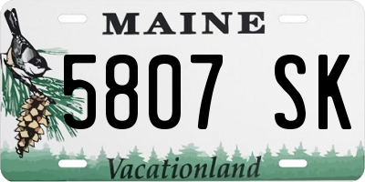 ME license plate 5807SK