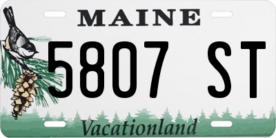 ME license plate 5807ST