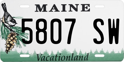 ME license plate 5807SW