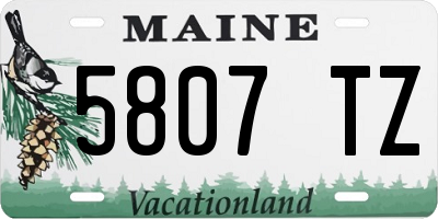 ME license plate 5807TZ