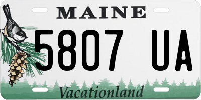 ME license plate 5807UA