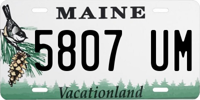 ME license plate 5807UM