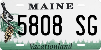 ME license plate 5808SG