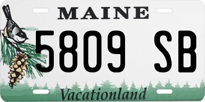 ME license plate 5809SB