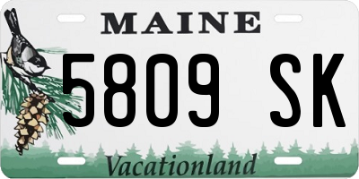 ME license plate 5809SK