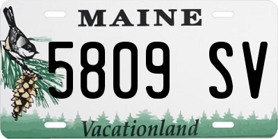 ME license plate 5809SV