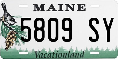 ME license plate 5809SY