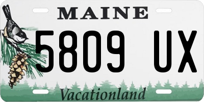 ME license plate 5809UX
