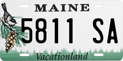 ME license plate 5811SA