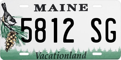ME license plate 5812SG