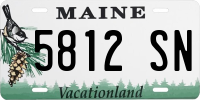 ME license plate 5812SN