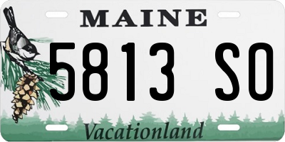 ME license plate 5813SO