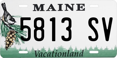 ME license plate 5813SV