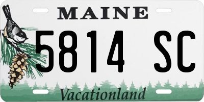 ME license plate 5814SC