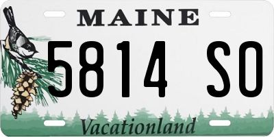 ME license plate 5814SO