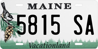 ME license plate 5815SA