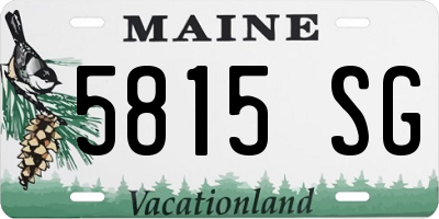 ME license plate 5815SG