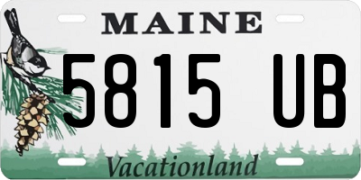 ME license plate 5815UB