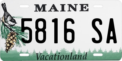 ME license plate 5816SA