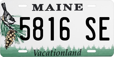 ME license plate 5816SE