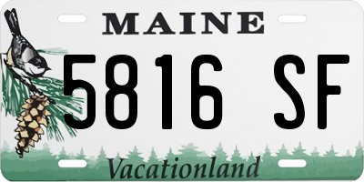 ME license plate 5816SF