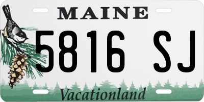 ME license plate 5816SJ