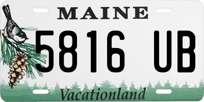 ME license plate 5816UB