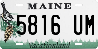 ME license plate 5816UM