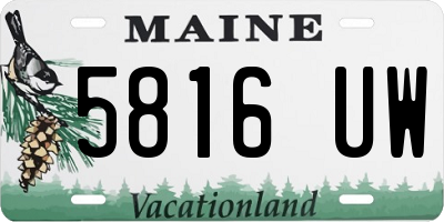 ME license plate 5816UW