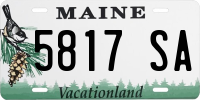 ME license plate 5817SA