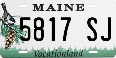 ME license plate 5817SJ