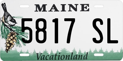 ME license plate 5817SL